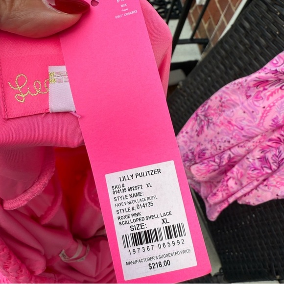 NWT Lilly Pulitzer Faye V-Neck Lace Ruffle Dress Size XL - Picture 4 of 12
